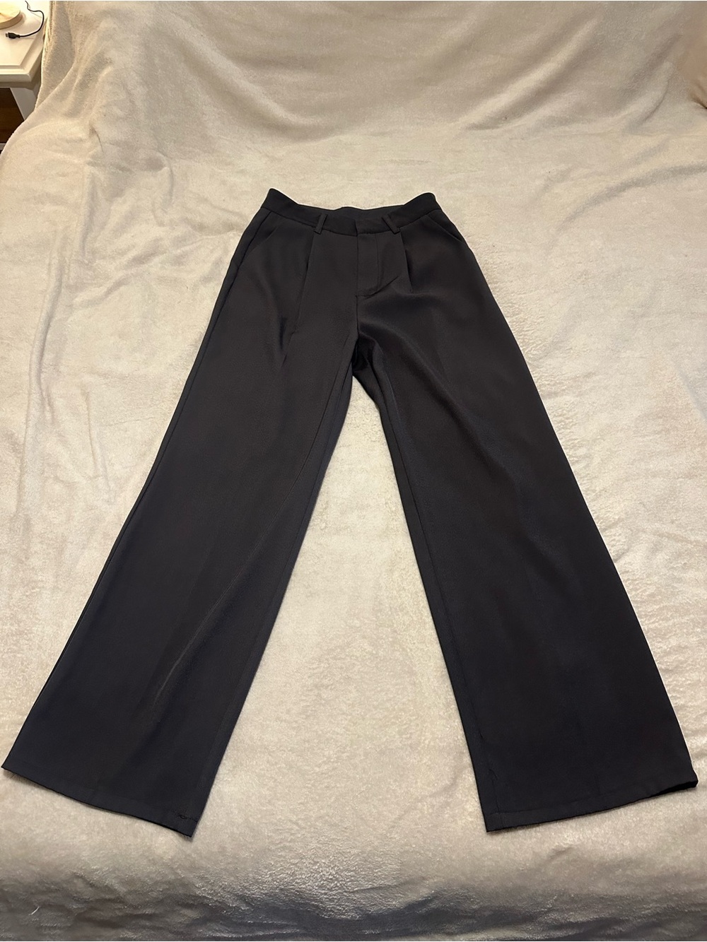 Wide-Leg Women's Trousers in Dark Gray